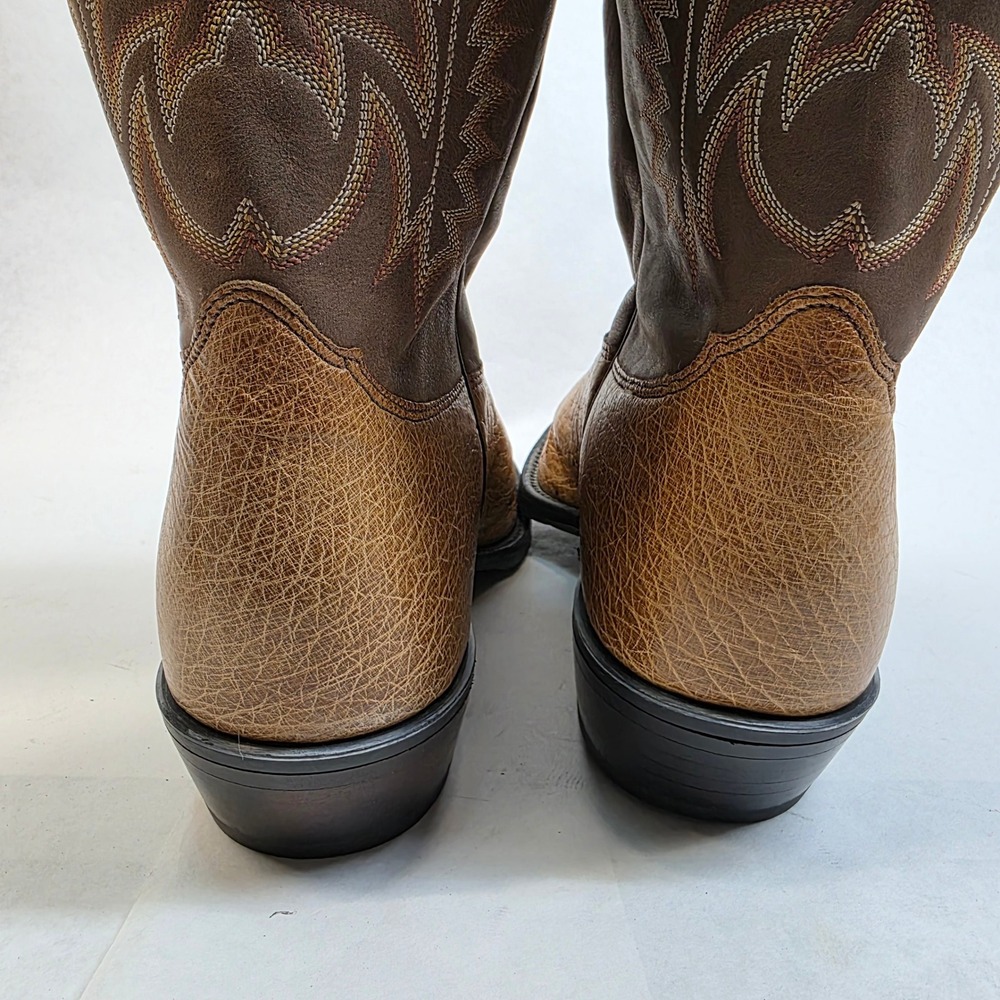 Nocona Western Cowboy Boots Mens 11 EEE Brown Tan, Ostrich Exotic Leather - Picture 4 of 10